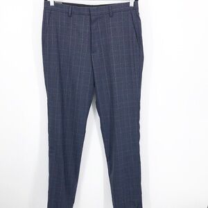 J. Crew Men's Ludlow unstructured suit pant in Navy Plaid Size 31 New